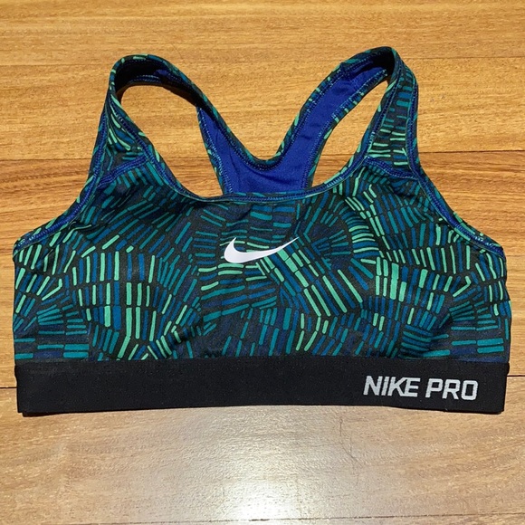 EUC Green & Blue Nike Pro Dri Fit Sports Bra - Picture 3 of 7